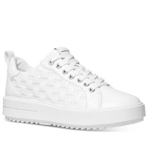 Michael Michael Kors Emmett Puffy Logo White Lace Up Sneakers Casual Luxury